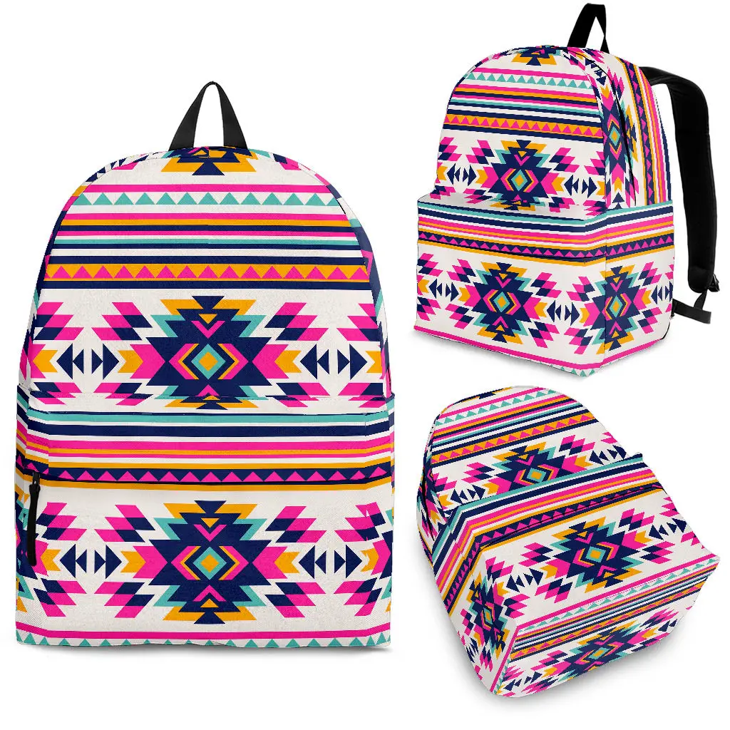 

YIKELUO Aztec 3D Printed Student Back To School Gift Pack Tribal Ethnic Unisex Durable Branded Casual Knapsack With Zipper