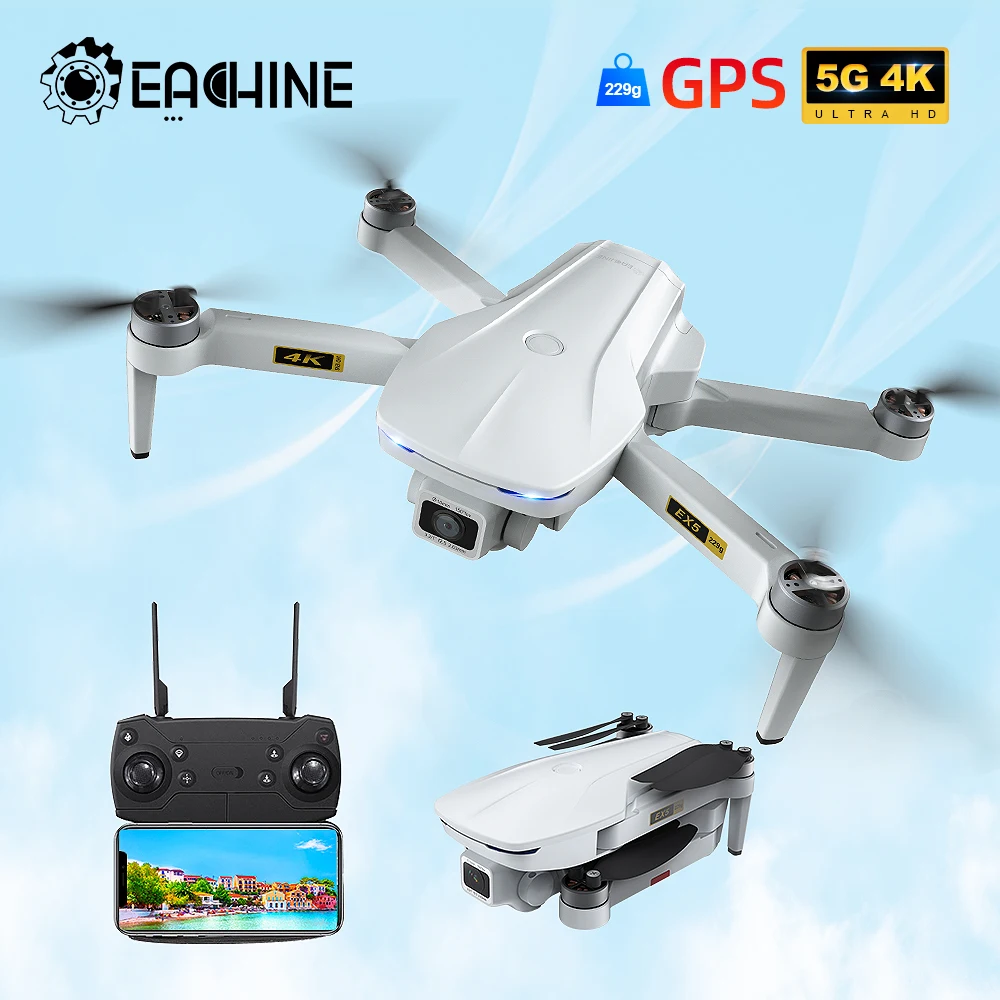 Eachine EX5 Дрон 229g RC Квадрокоптер 4K GPS HD мини камера Профессиональный с 5G WIFI 1000 метров