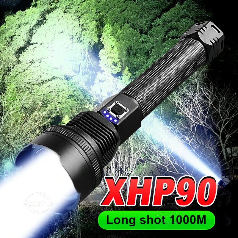 

Latest XHP90 High Power Led Flashlights Rechargeable Powerful Tactical Flsah light 18650 USB Torch Light Outdoor Camping Lantern