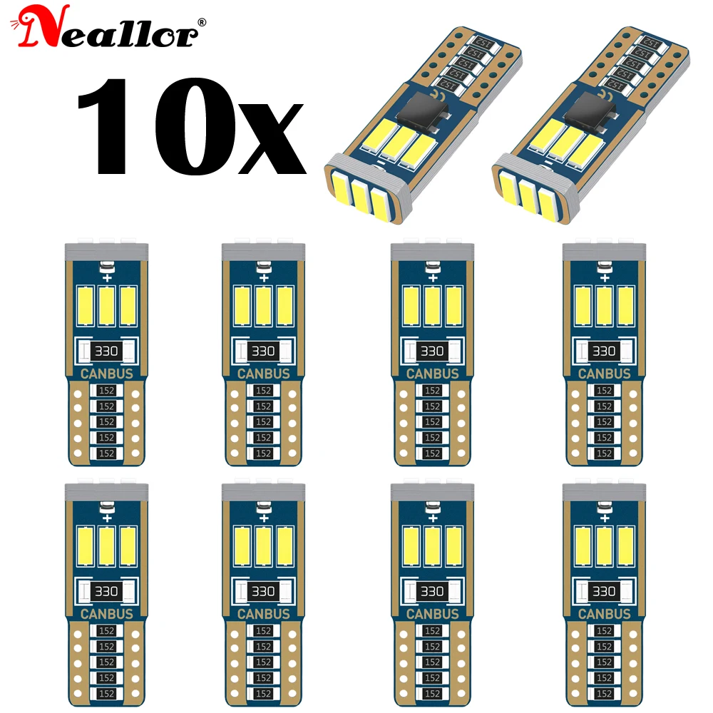 

10pcs Car Interior Lamps T10 194 168 W5W COB 9 SMD LED CANBUS Silica Bright White Clearance License Light Bulbs Car Lights Diode