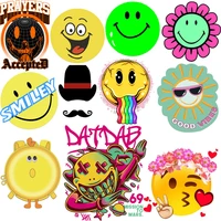 cute expression clothing thermoadhesive patch embroidered patches for clothing iron on patches badges accessories fusible patch