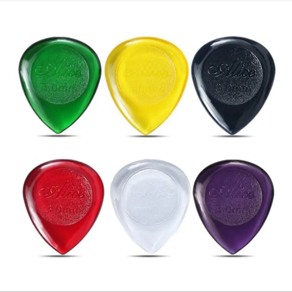 

6pcs Alice Stubby Electric Guitar Picks Plectrums Small Stubbies 1mm 2mm 3mm Small Water Drops Acrylic Picks Random