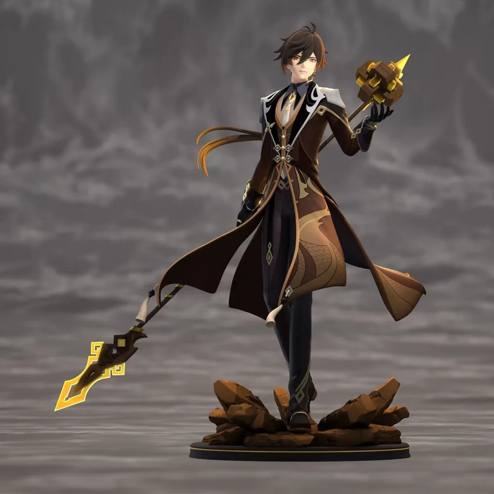 

28cm Genshin Impact Anime Figure Zhongli PVC Action Figure Klee Hu Tao/Paimon Figurine Collection Model Doll Toy Gift