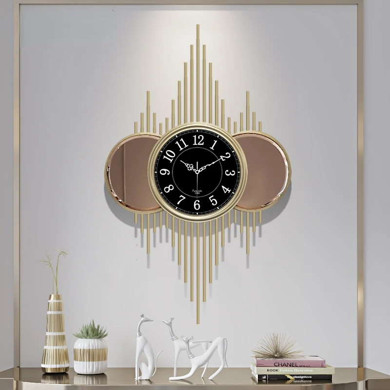 

Luxury Silent Wall Clock Mechanism Modern Design Metal Wall Art Clock Clockwork Reloj Pared Decorativo Living Room Decoration