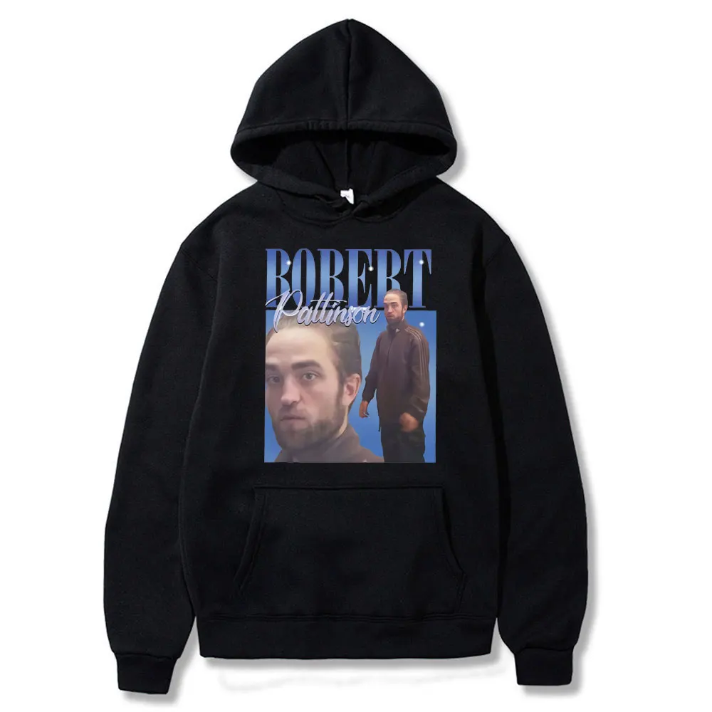 

Robert Pattinson Standing Meme Print Hoodie Men/women Fleece Cotton Hoodies Rob Black Retro Sweatshirt Fashion Pattern Pullover