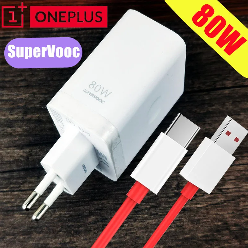 

Original 80W SuperVooc OnePlus Warp Charger Fast Charge Adapter 6A Usb C Cable For One Plus 9 10 Pro Nord 2 9T 8T 8 GT Ace