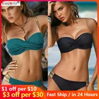 2021, женское бикини, сексуальное женское бикини с большим шифоном, бандо, бикини, женское нижнее белье, женское бикини с чашками пуш-ап, комплект бикини