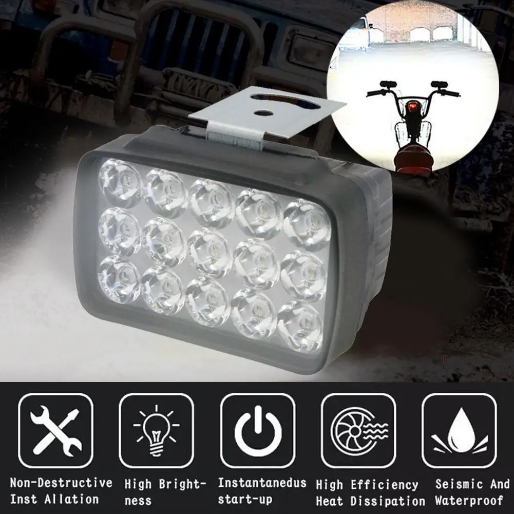 

LED Motorcycle Auxiliary Headlight Spotlights Lamp Car Waterproof Bulbs Headlights Motorbike Spot Work Fog Light Scooters T1L6