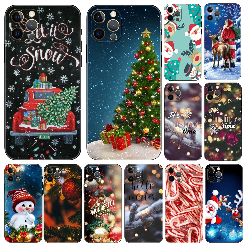 Чехол для телефона с рождественским и новогодним рисунком iphone 5 5s 2020se 6 6s 7 8 plus x 10 XR