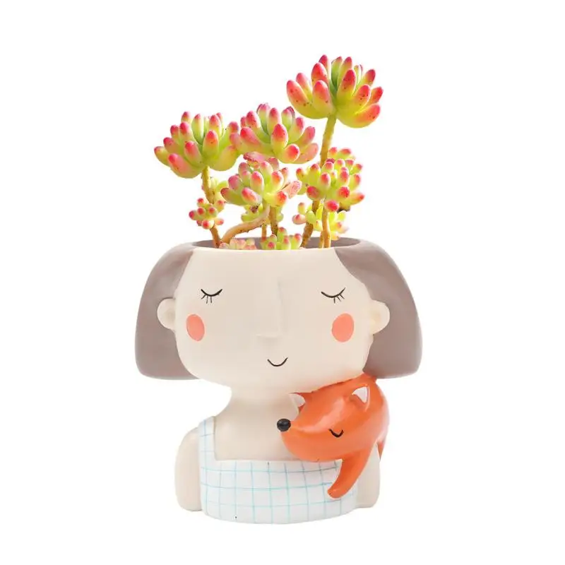 

Женский цветочный горшок, горшок для суккулентов, милый фотогоршок, мини-горшок для растений с дренажными отверстиями, настольный декор в стиле бохо