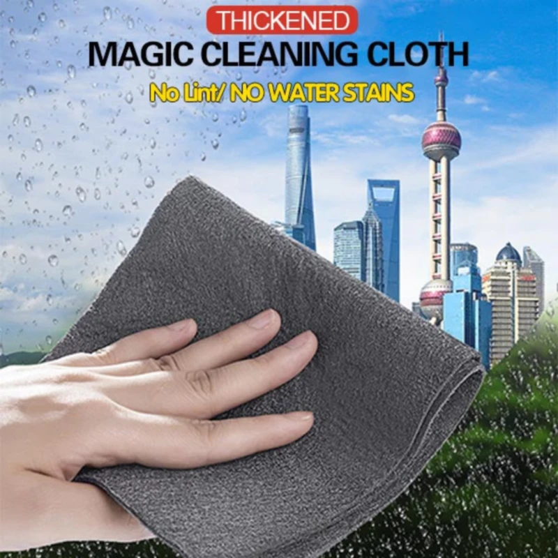 5Pcs Thickened Magic Cleaning Cloth Wash For Glass Windows Mirrors Car Windshields All-Purpose Softer Microfiber Cleaning Cloths