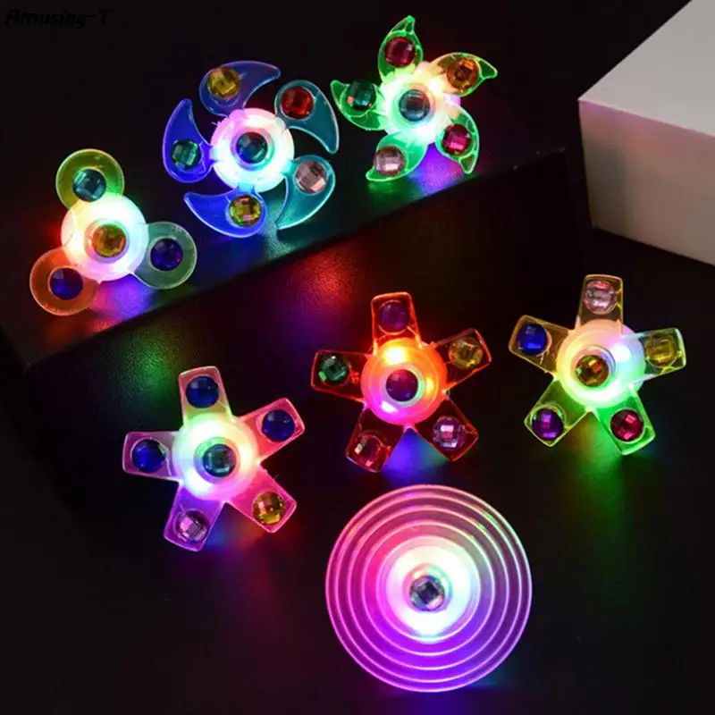 

1Pc Fidget Spinner Lighter Flow Rings Funny Led Light Up Tiny Toy Fidget Spinner Stress Relief Gift Gyroscop Toy Spiner