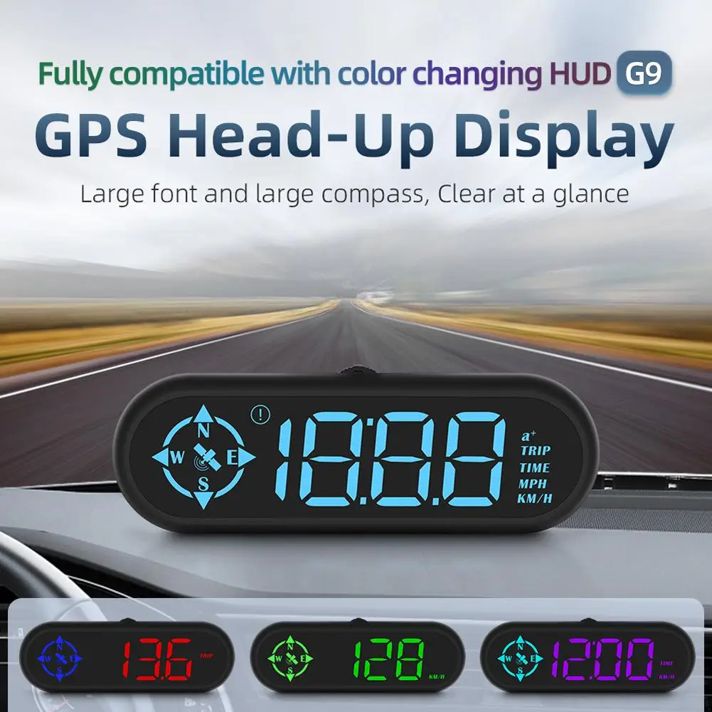 

Car Hud Head-up Display Hd Led Screen Gps Multi-functional Speedometer Compass Hd Head-up Display G9