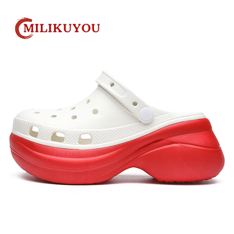 

Women's Slippers High Soles Original Girl Breathable Shoes High Quality Garden Shoe Summer Casual Sandals Lightweight Hole Shoes