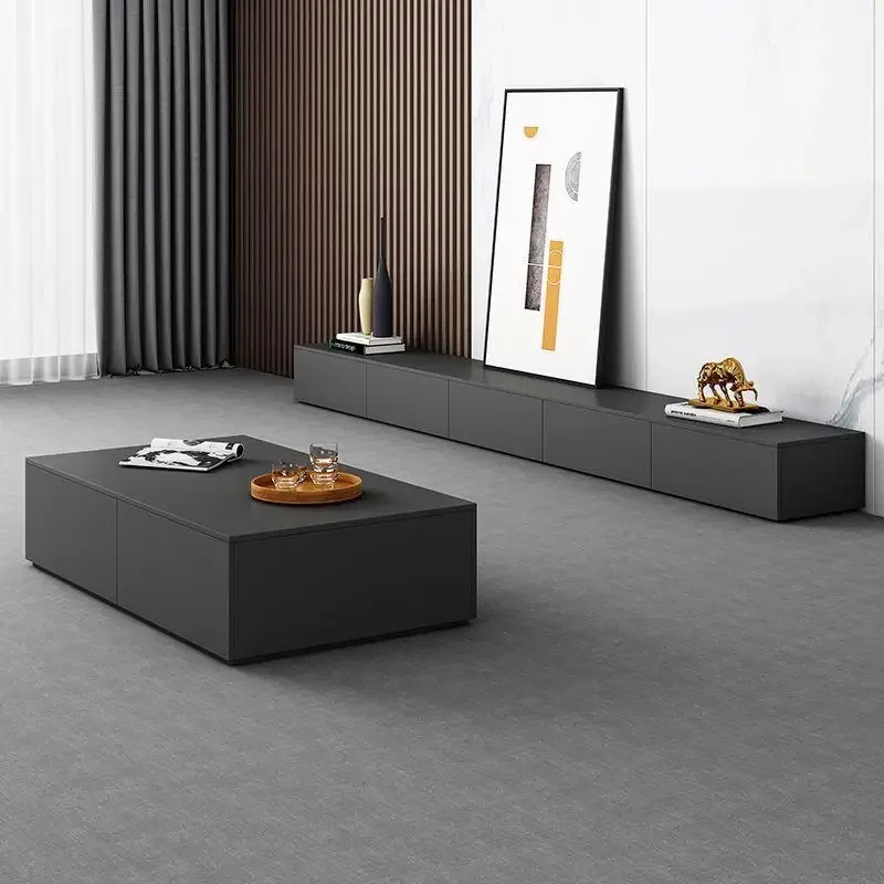 Минималистичная Современная телевизионная подставка черная коробка для