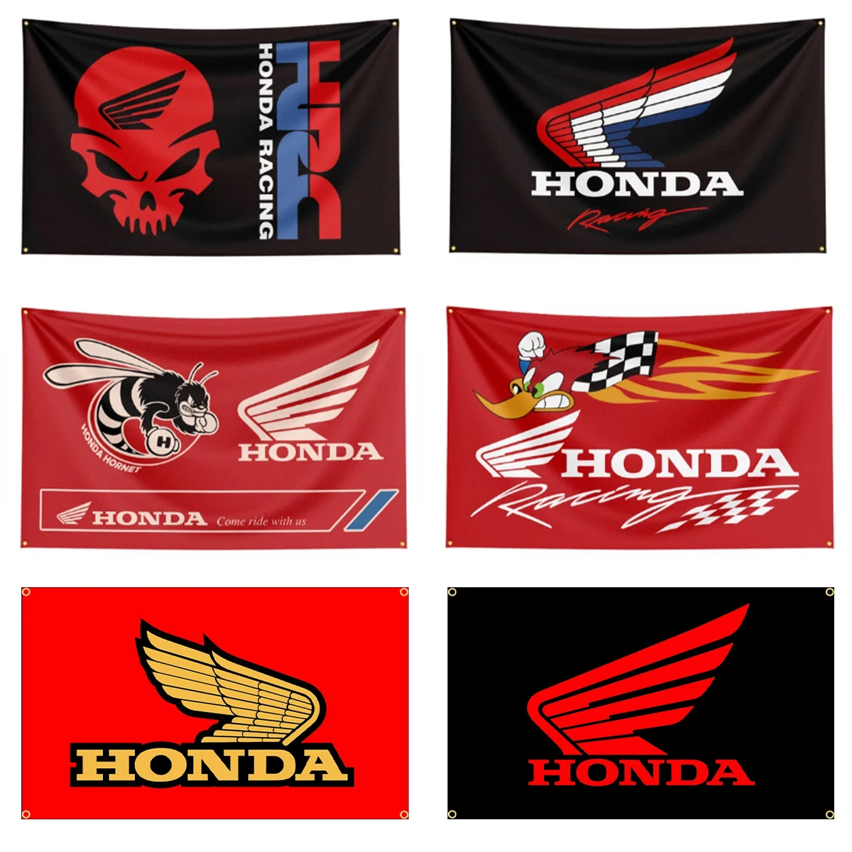 

FLAGDOM 90X150CM 3X5FT Hondas Flag Polyester Printed Motorcycle Banner For Decor