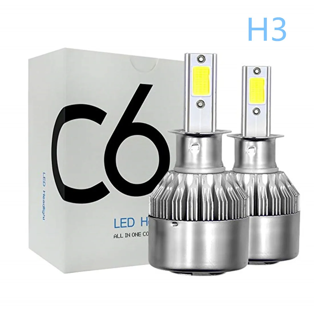 

2Pcs LED Car Lights Bulbs H27 880 H3 881 HB2 9004 H7 H4 H1 H8 H9 HB4 H11 9006 9005 Auto Headlights 72W COB 6000K 3000K