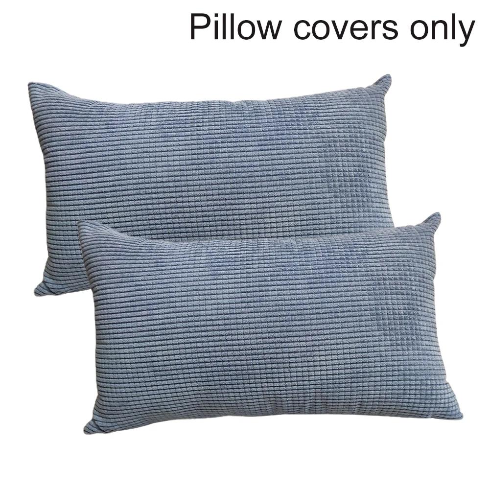 

2pcs Office Rectangle Soft Corduroy Couch Home Decor For Sofa Bedroom Dorm Living Room Solid Car Throw Pillow Cover Case Cushion