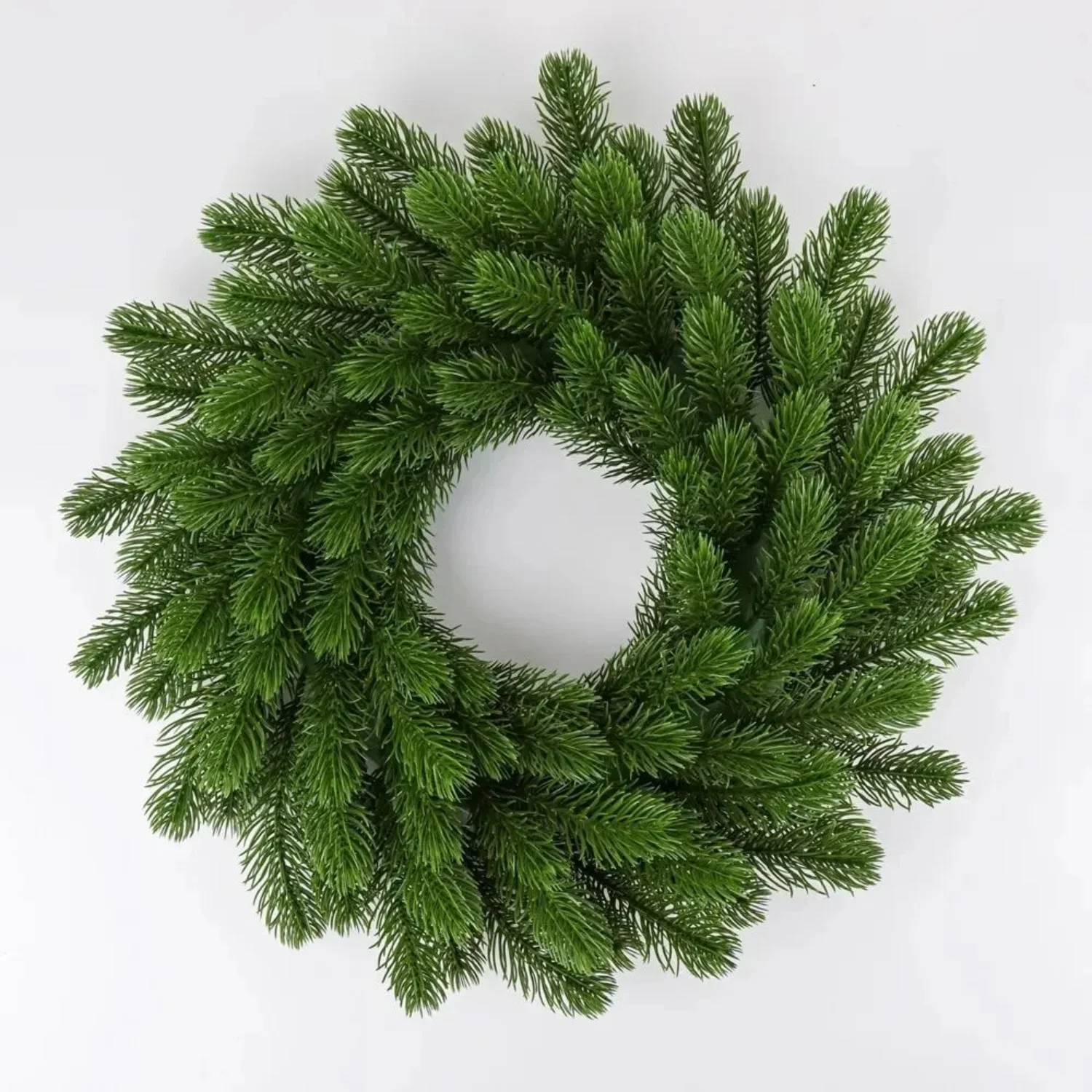 Искусственный рождественский венок из ротанга, зеленый, пластик