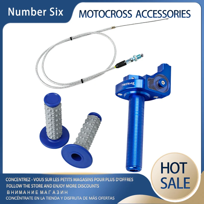 

7/8" Motorcycle СТС Aluminum Grips With1/4 Quick Turn Throttle Settle1100MM Throttle Cable For Handlebar Dirt Pit Bike Motocross