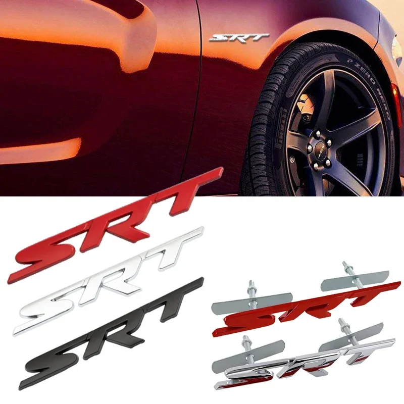 Фото Эмблема SRT 3D для передней решетки автомобиля, наклейка на задний багажник для Dodge Challenger Charger Durango SRT Hellcat, внешнее украшение №4