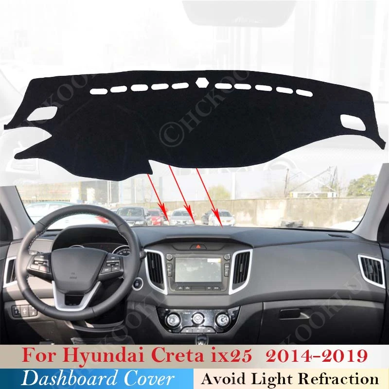 

Polyester For Hyundai Creta Ix25 2014 2015 2016 2017 2018 2019 Car Dash Board Sunshade Carpet Dashboard Cover Protective Pad