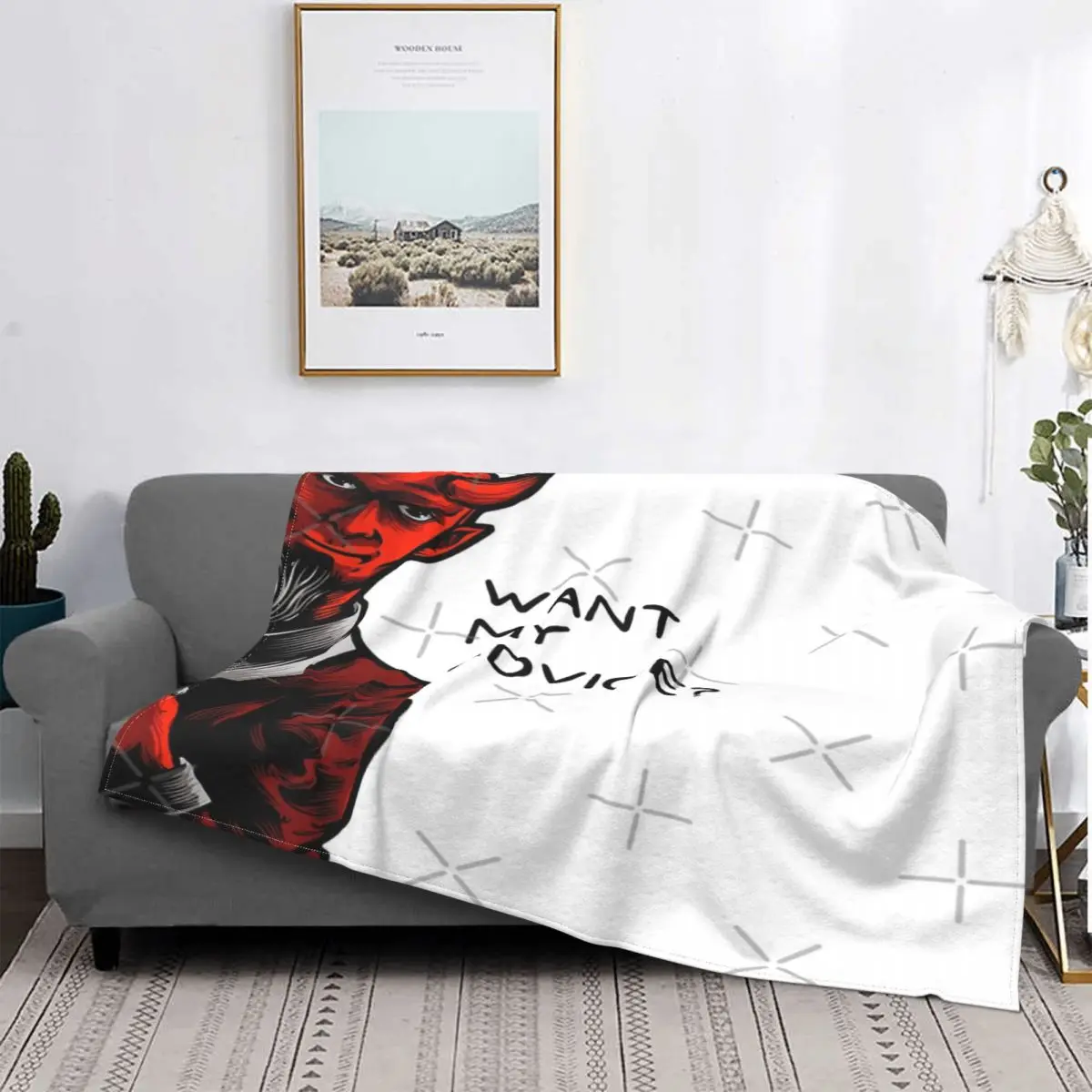 

Aviso de Satán, funda a cuadros para cama, manta doble para cama, buen mal