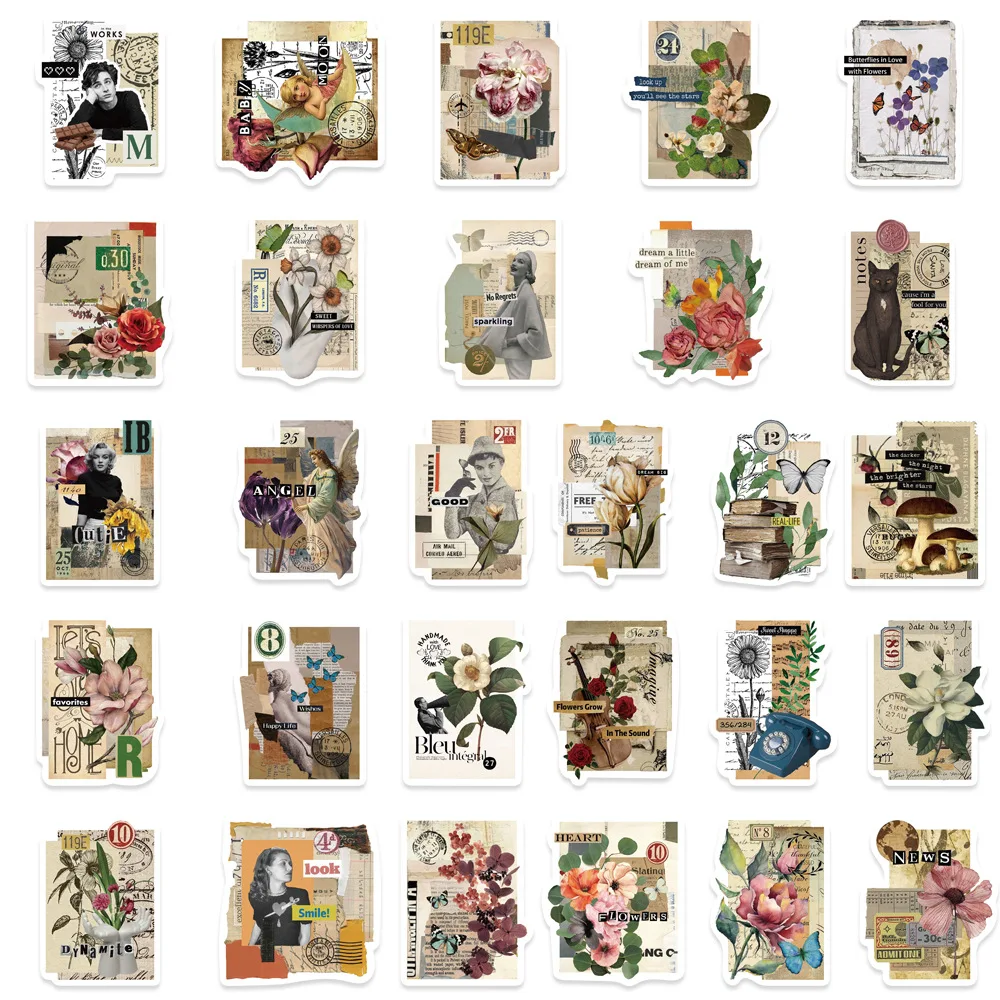 Рисунок 4 - наклейки в виде цветов в стиле ретро для ноутбука