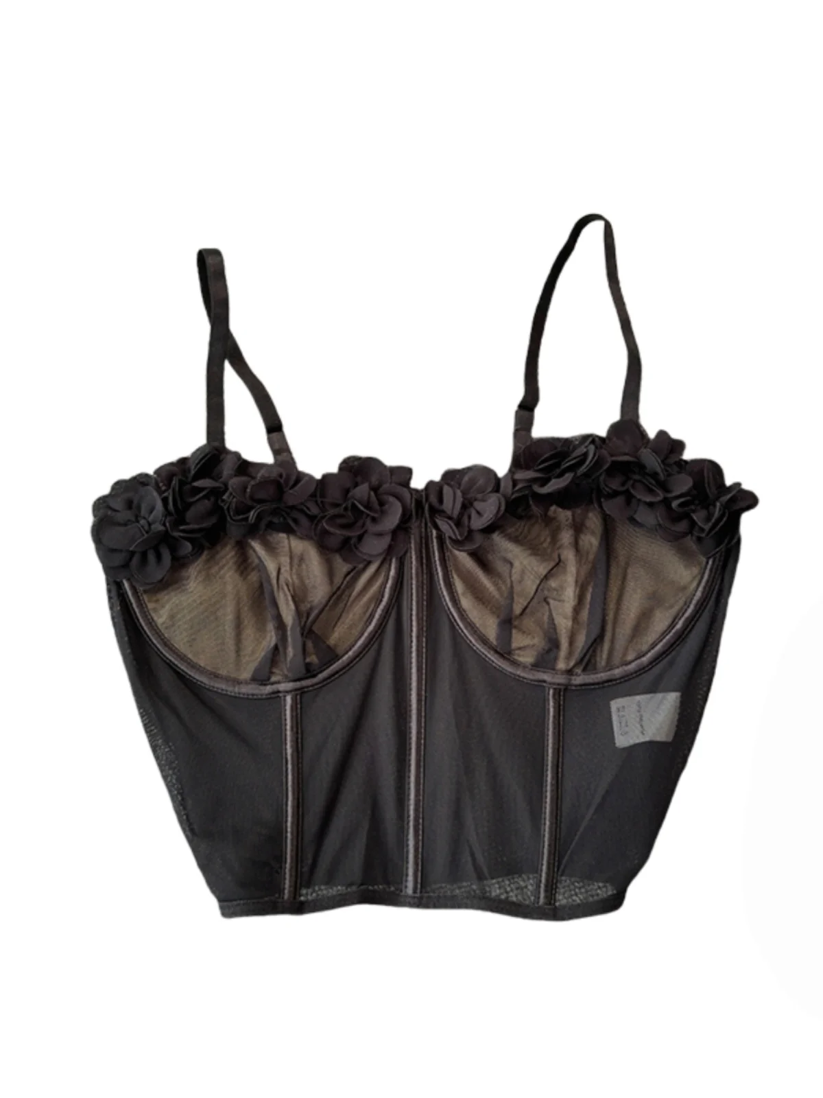 Френч-слинг с трехмерным цветочным рисунком сетчатая прозрачная слинг запахом