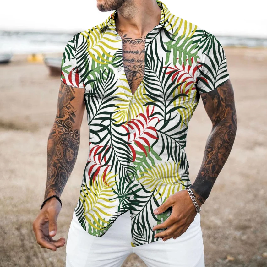 

Men Summer Shirt 3D Digital Print Fashion Camisa Vestir Hombre Shirts Men's Hemden Herren Short Sleeve Roupa Social Masculina