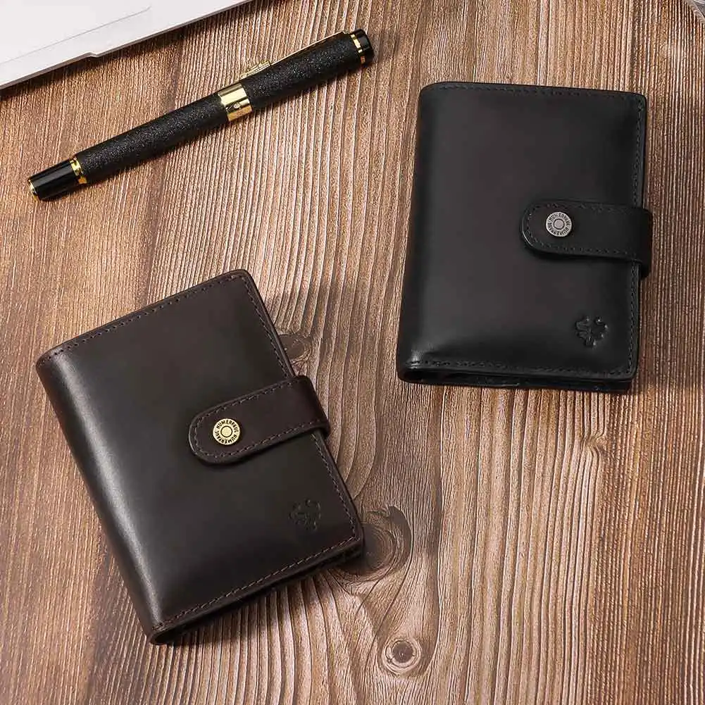 Double Autpmatic Pop-up Card Holder Genuine Leather Fashion Wallets RFID Protect Purse Detachable Credit Cardholder with Ziper images - 6