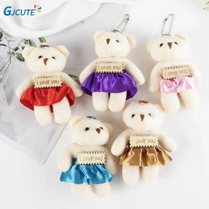 

1pc Cute Girls Pompom Rabbit Toy Keychain Women Plush Fur Cartoon Bear Key Chain On Bag Car Doll Trinket Jewelry Wedding Gifts