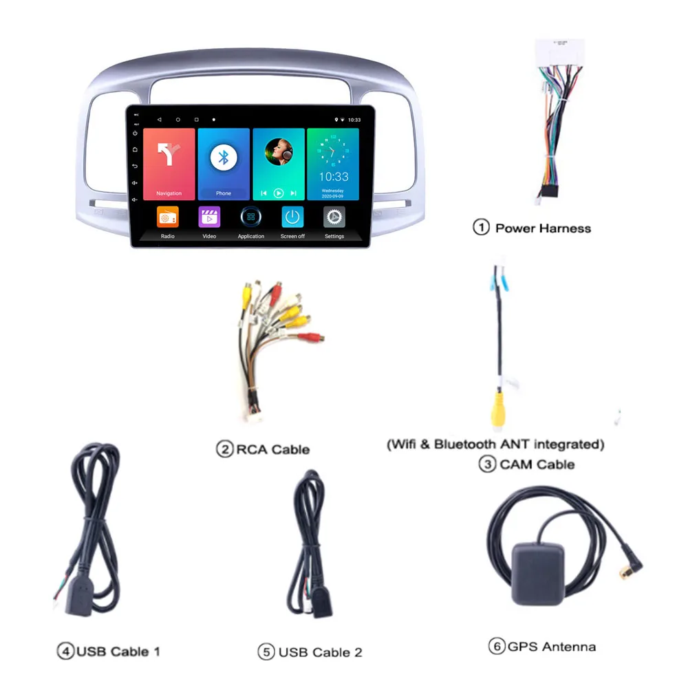2 Din 9 дюймов 4G Carplay Android автомобильный мультимедийный плеер для Hyundai Accent 2006-2011 GPS