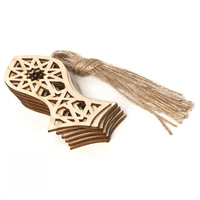 10 pcs vintage wood eid mubarak ramadan pendants creative home decoration eid al fitr wooden handicraft pendant party supplies