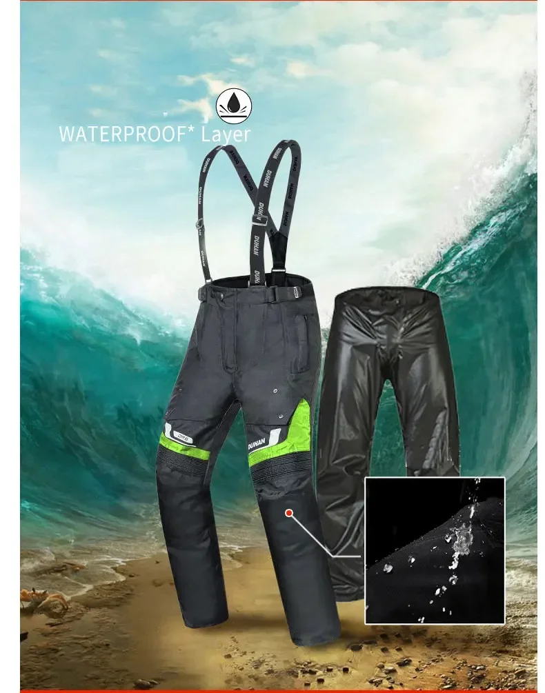 DUHAN водонепроницаемые мотоциклетные брюки мужские хлопковые на подтяжках для