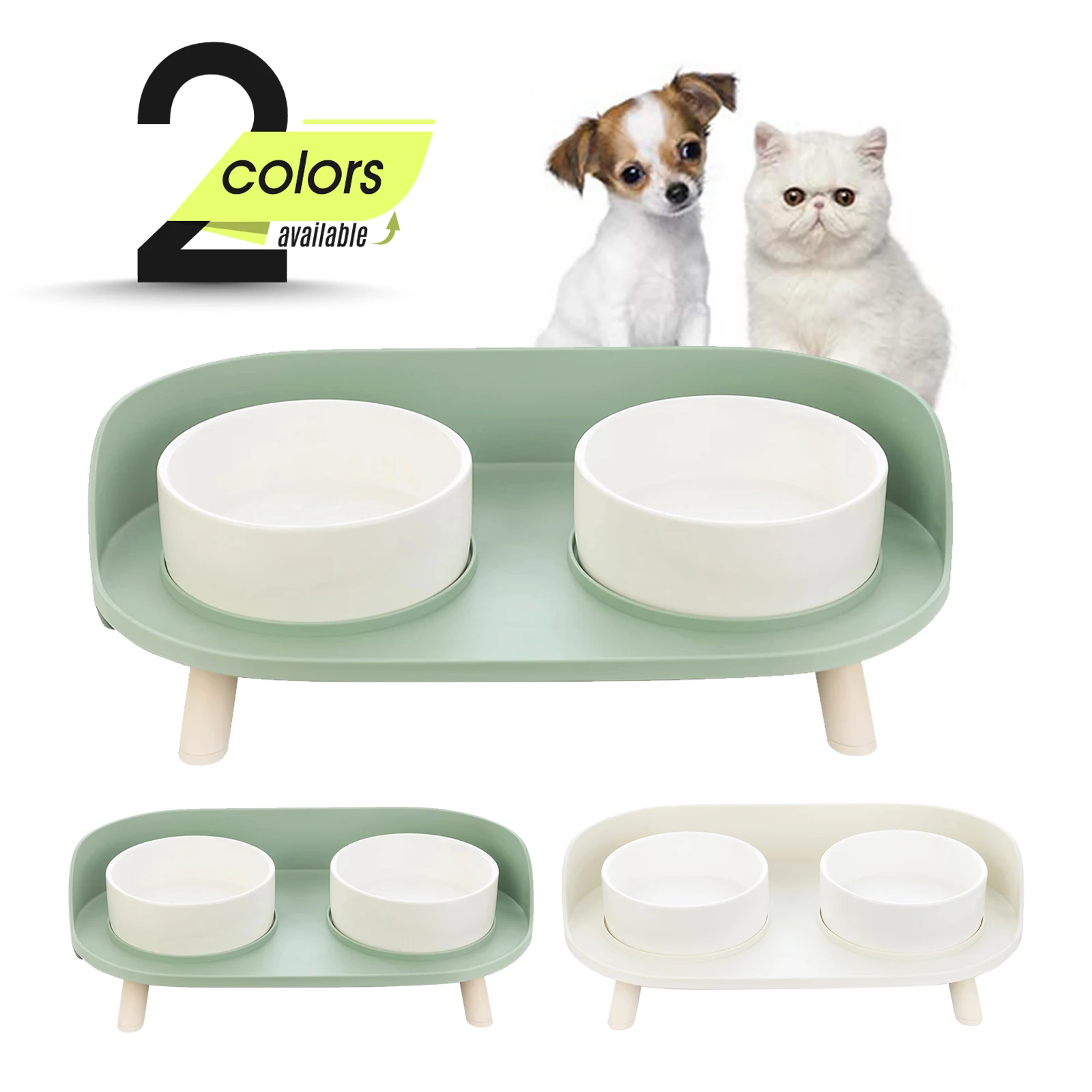 

Pet Bowl Cat Dog Bowl No-Spill Design Cat Double Food Water Elevated design Dog Raised Bowls Feeder Bowls Dogs Cats Pets PBW217