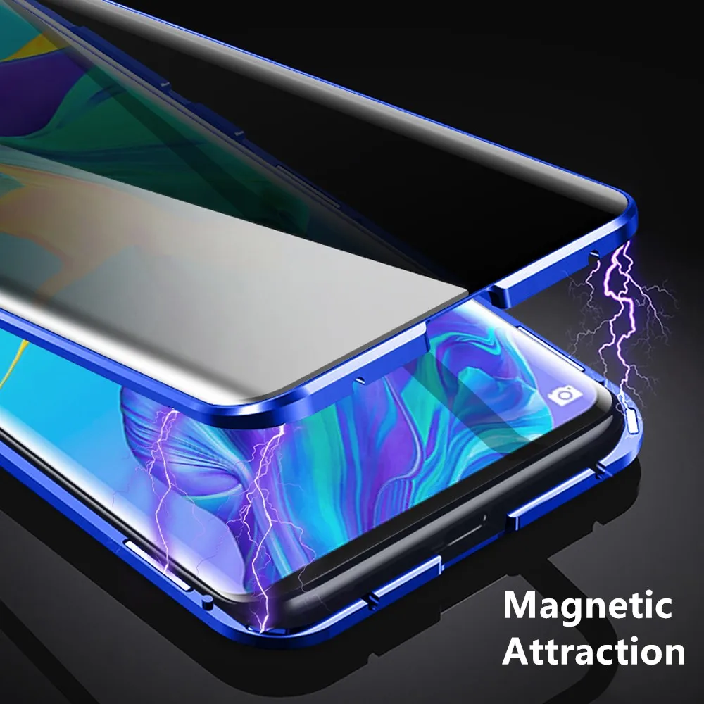 Магнитный двухсторонний стеклянный металлический чехол для Samsung S22 S21 S20 Ultra Note 20 10