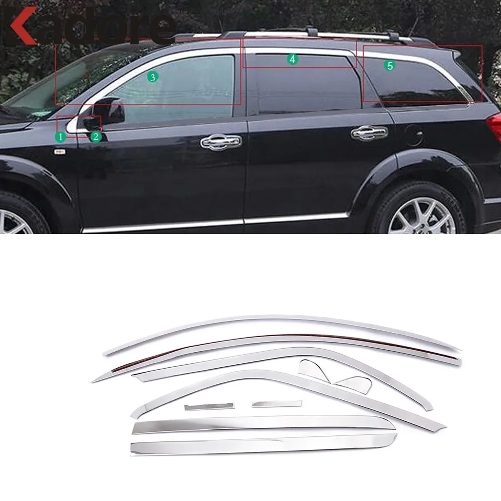 

For Dodge Journey For Fiat Freemont 7Seat JC 2012-2019 2020 Window Pillar Posts Cover Trim Molding Garnish Guard Stainless Steel