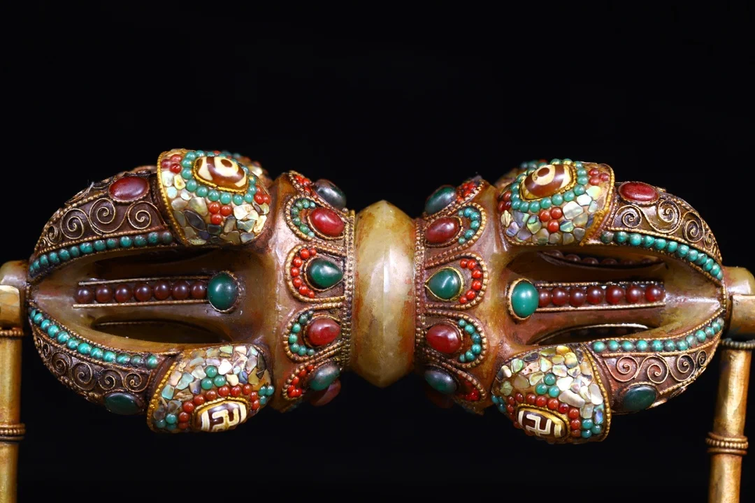 11-дюймовая коллекция тибетского храма старая натуральная хрустальная мозаика