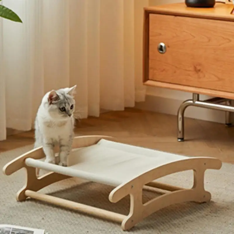 Деревянная кровать для кошек поднятый гамак пола серый износостойкий домашних