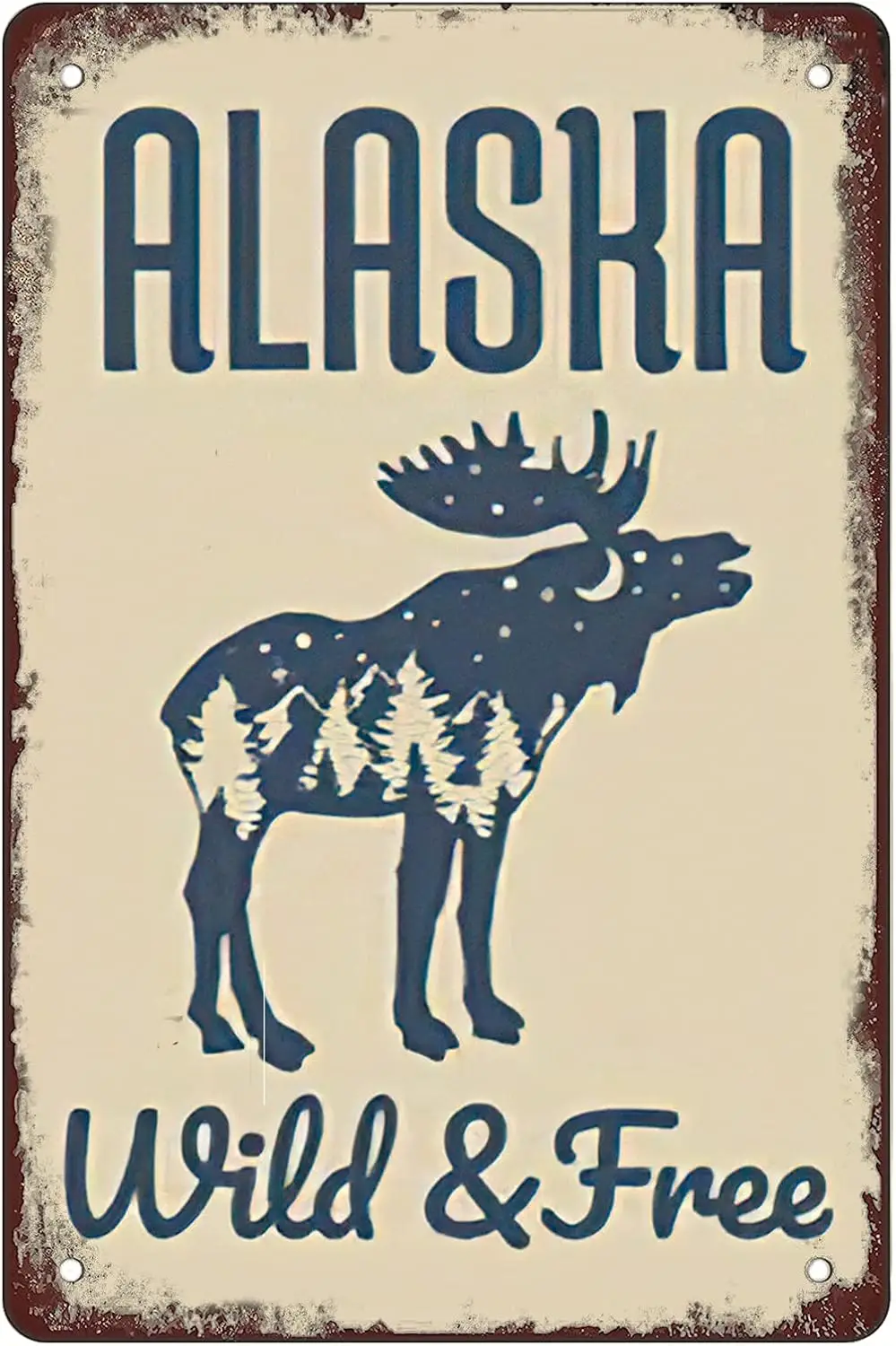 Забавный лист Metl Sgn в стиле ретро Sgns Tn lsk Wld nd Free Outdoor Home Wll Decorton Sze: 8 x 12