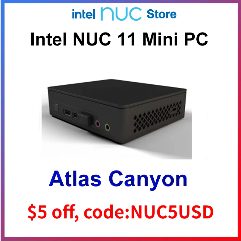 Original Intel Mini PC Atlas Canyon NUC11ATKC2 Celeron N4505  4K Diplay  11th Generation Portable Computer Corporate Office