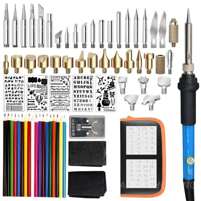 

71/60W Pyrography Electric Soldering Iron Set Engraving Heat Transfer Welding Tool Temperature Adjustment With US EU UK