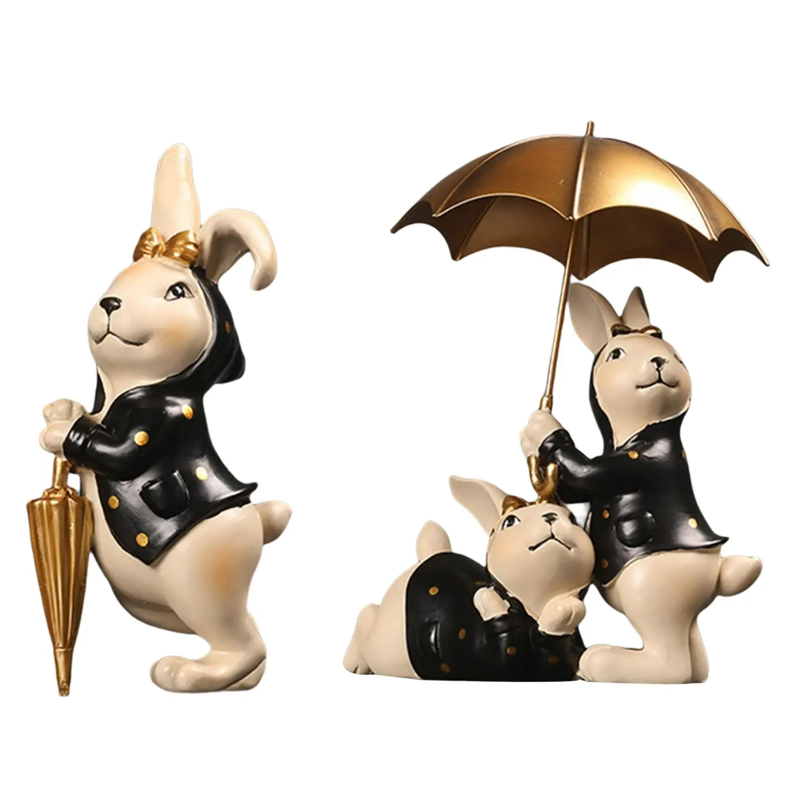 

Rabbit Model Desktop Ornaments Modern Desk Gifts Cute Light Luxury Resin Craft for Wedding Office TV Cabinet Men Women Couple