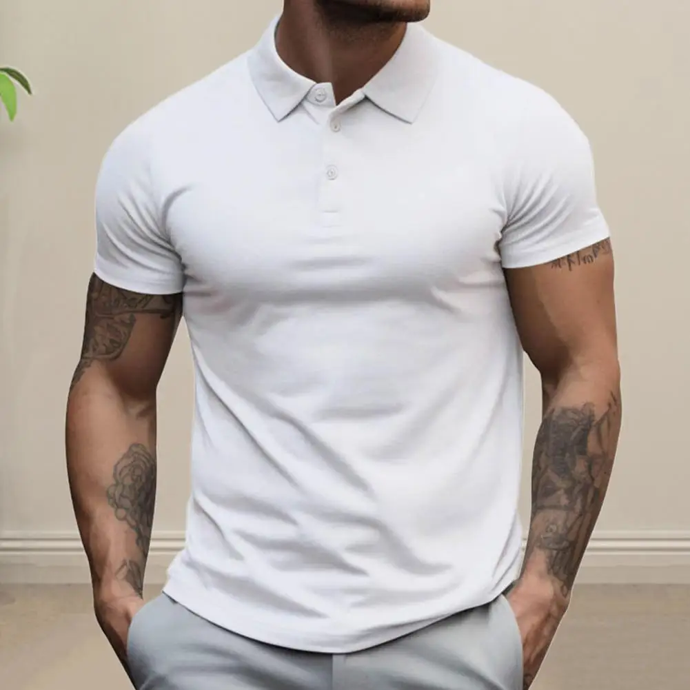 

Versatile Elastic Simple Solid Color Slim Sport T-shirt Daily Garment