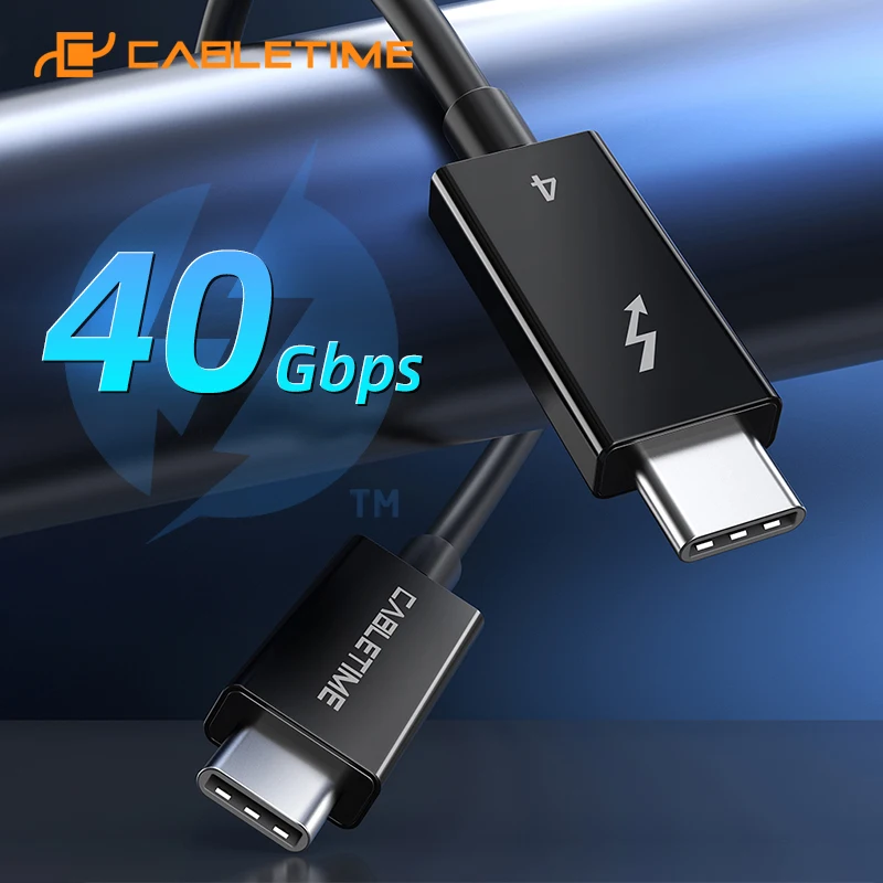 

CABLETIME Thunderbolt 4 Cable USB C 8K 60Hz Certified 40Gbps Fast Speed PD100W for Macbook pro Acer USB 4 C422