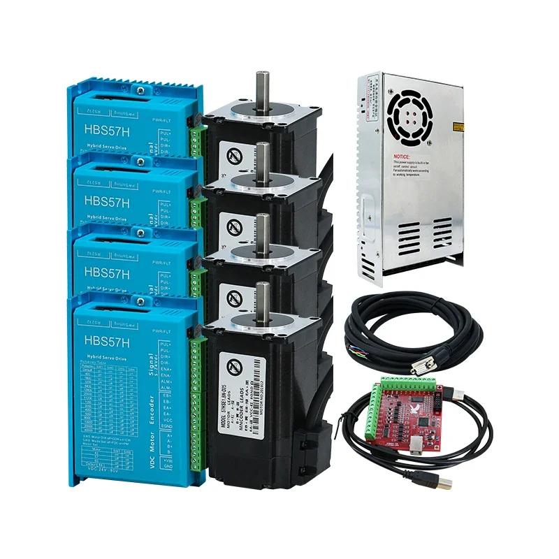 Двигатель с замкнутым контуром 2 Нм + гибридный сервопривод HBS57H MACH3 для фрезерного
