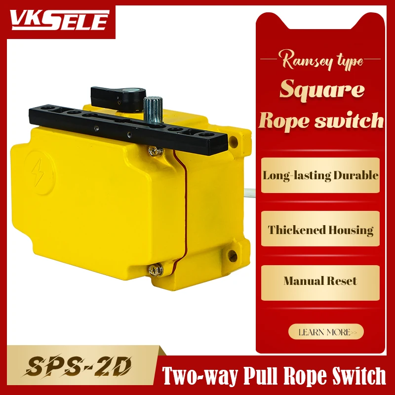 

Ramsey Type Square Pull Rope Switch SPS-2D SRS-2D ROS-2D AC/DC 24-380V Pull Switch