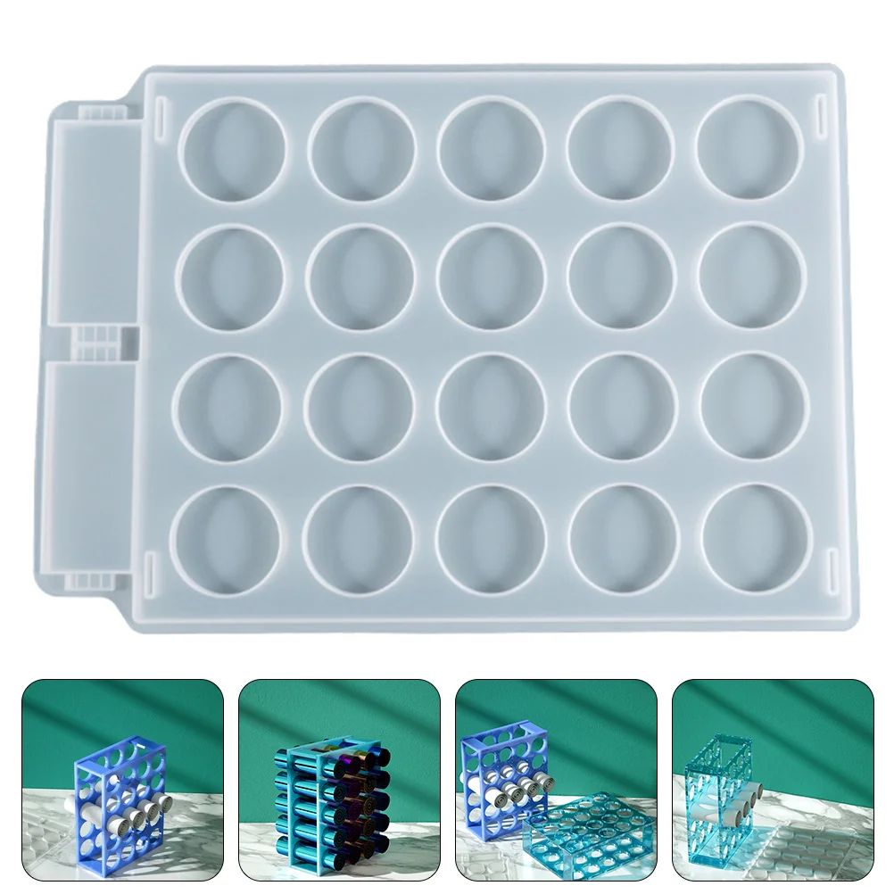 

Vinyl Roll Storage Silicone Molds Resin Vinyl Holder Crystal Epoxy Makeup Rack Molds Silica Gel Oil Rack Silicone