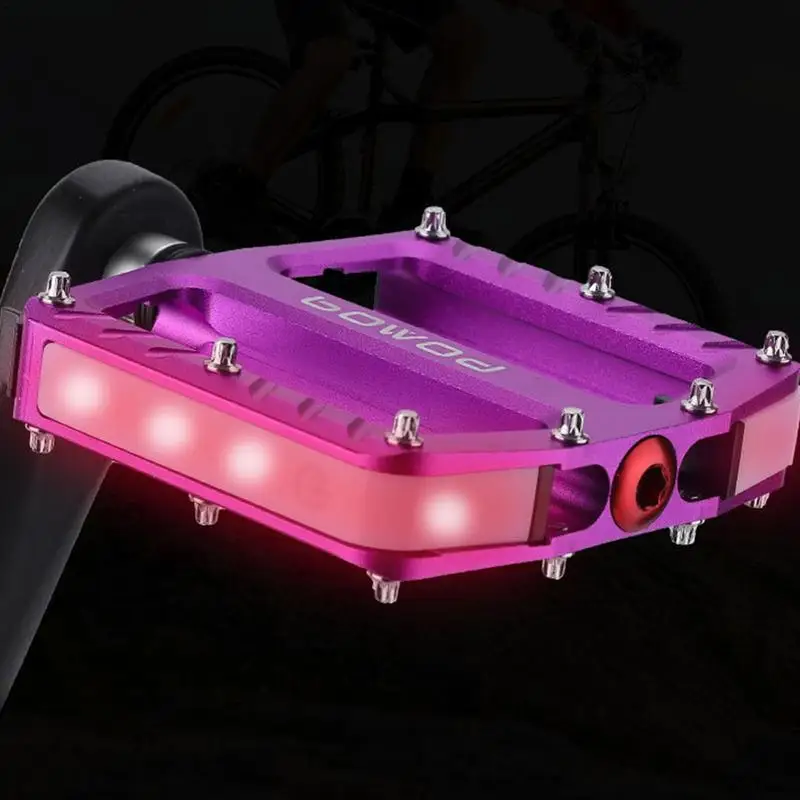 rowerowi pedały rowerowe ze stopu aluminium LED Light Up aluminiowe do rowerów szosowych akumulatorowe wodoodporne